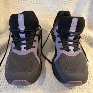 On Running Black and Lavender Athletic Shoes